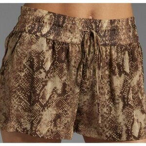Enza Costa Yoryu Chiffon Drawcord Short Snakeskin Print Flowy Size 1